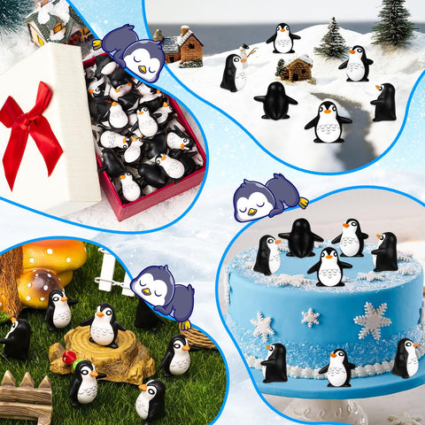 KQYSLXG penguin miniatures suitable for party decor and place settings.
