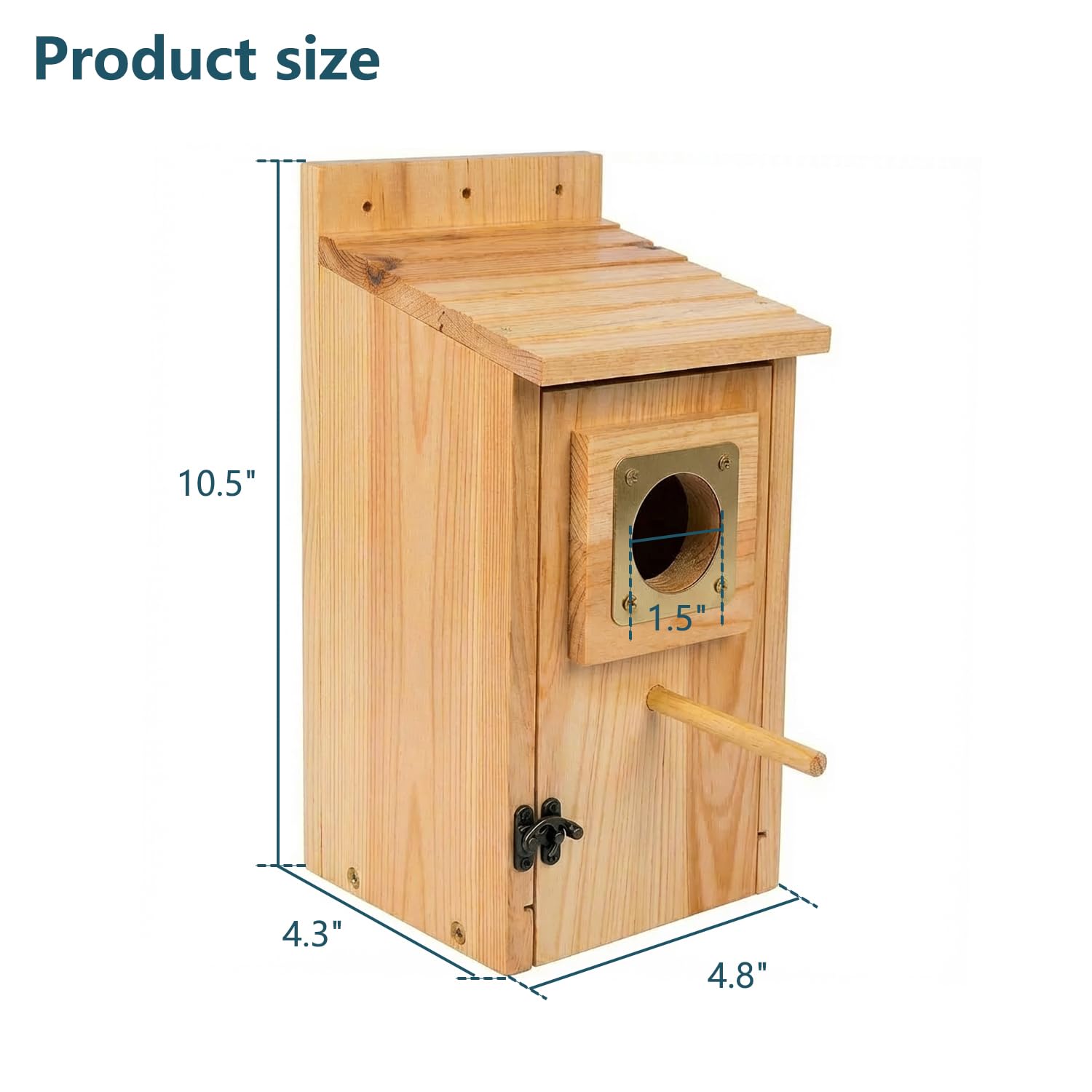 KraAra cedar wood bird house shows natural outdoor charm.