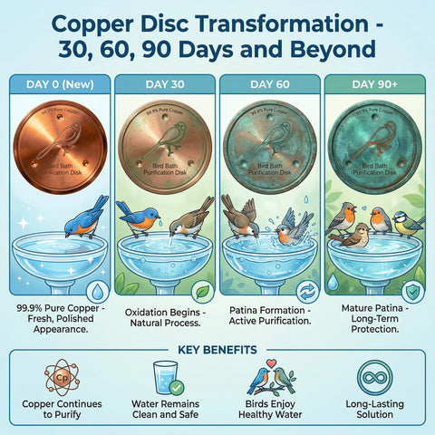 KraAra birdbath disk compatible with stone, resin, plastic, ceramic, and concrete bowls.