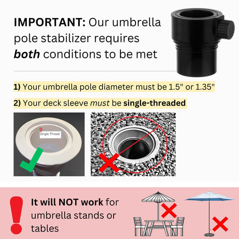 Kraemer Plastics stabilizer not intended for umbrella stands or tables
