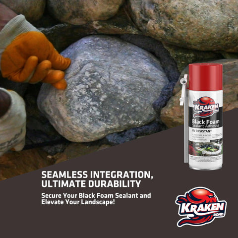 Kraken Bond black foam offers UV resistance and durability for exterior use.
