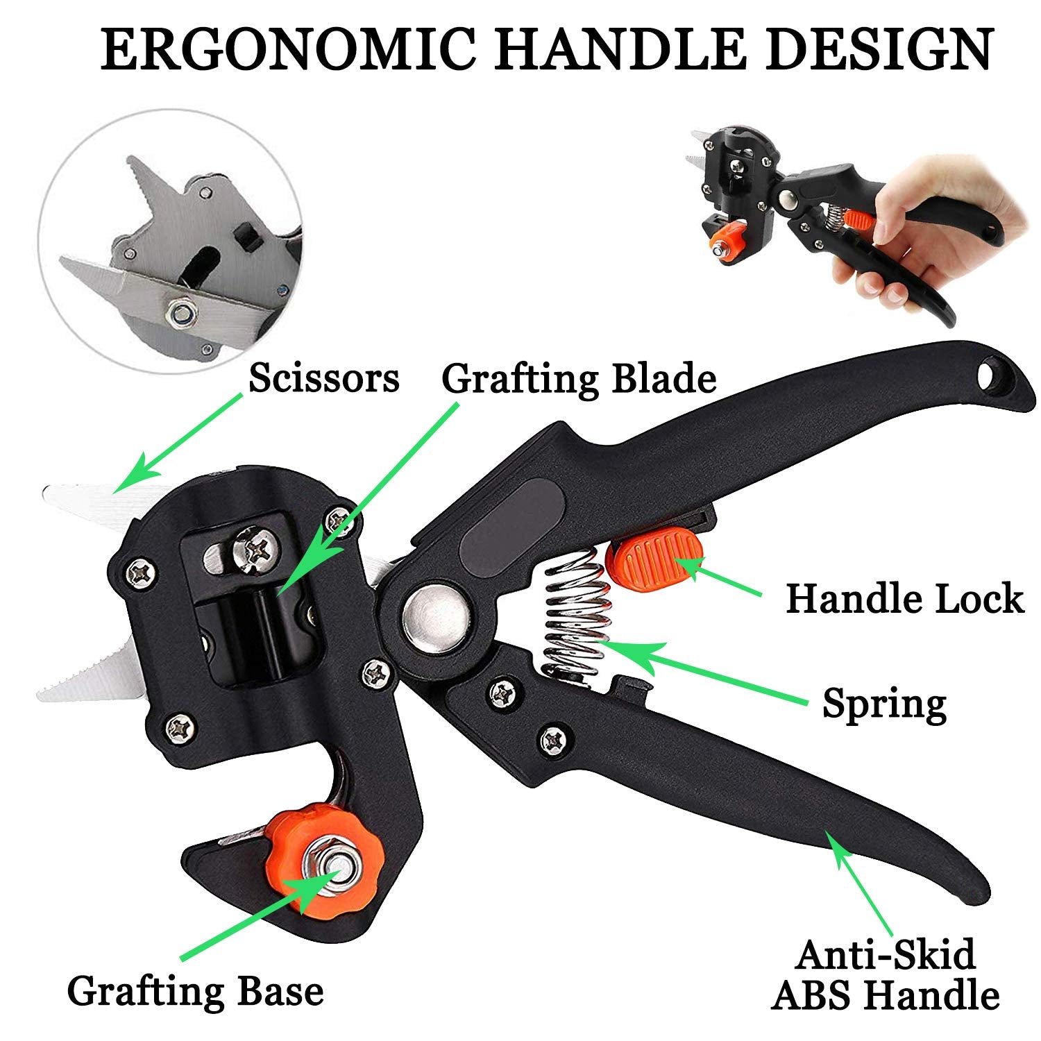 KREWEY V-cut blade for clean, angled graft cuts.