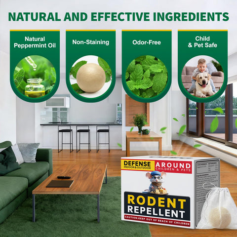 Kriooxluue mice deterrent ball placed in indoor corners for storage safety.