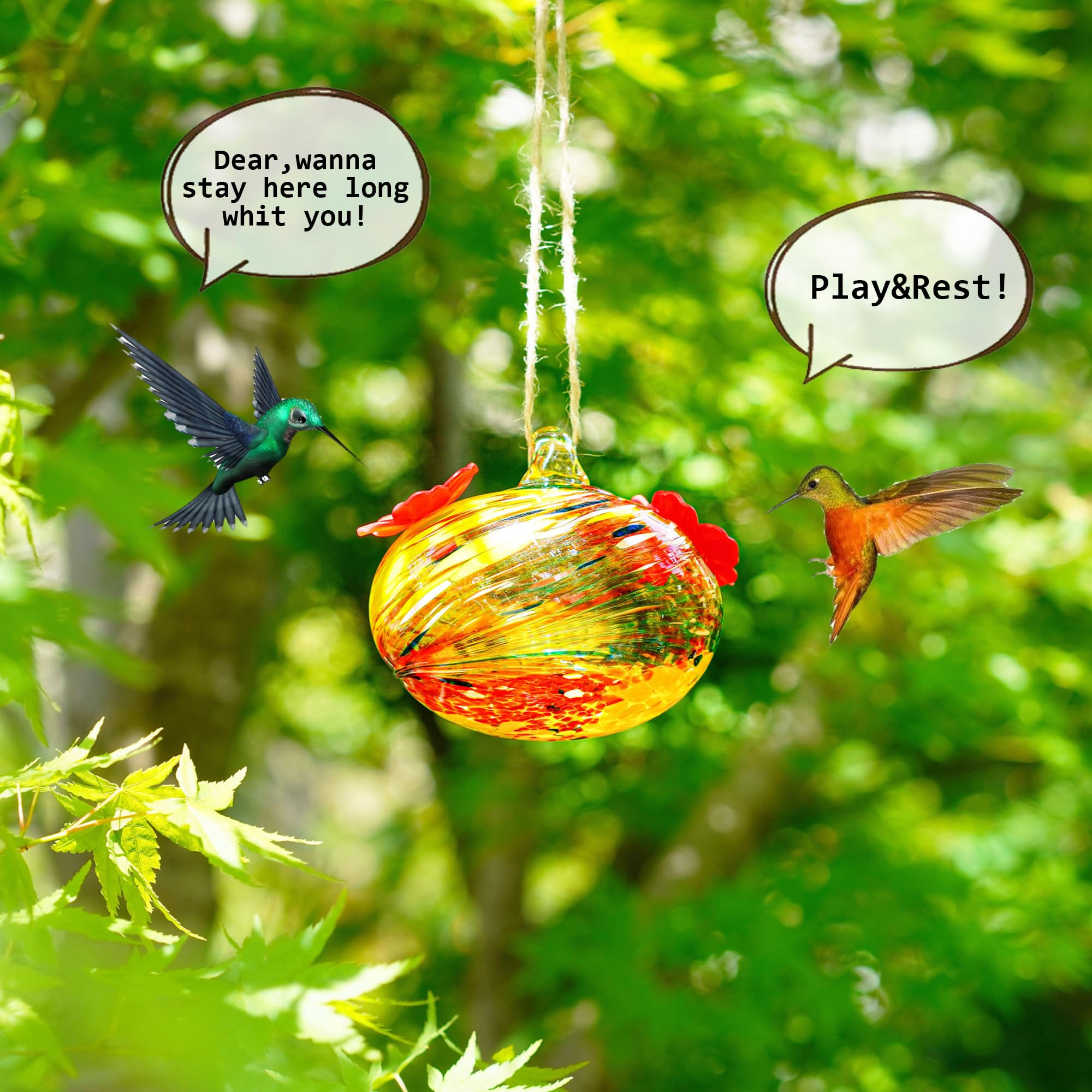 KRISININE ant and bee-resistant design protects nectar for hummingbirds.