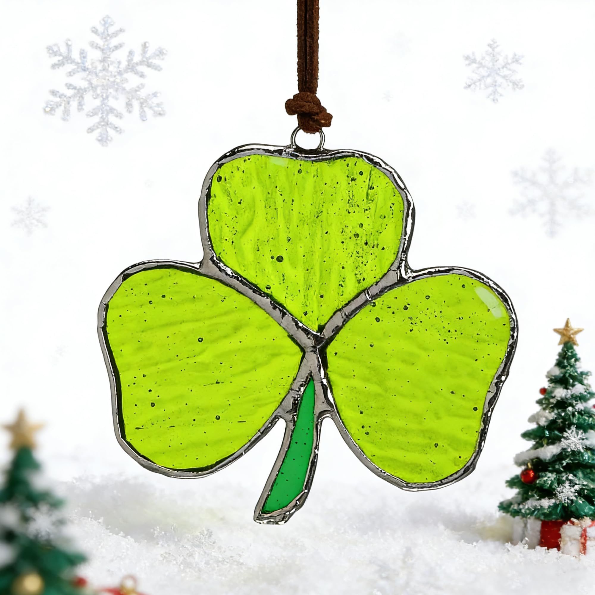 KRISININE green clover window hanging adds seasonal charm year-round.