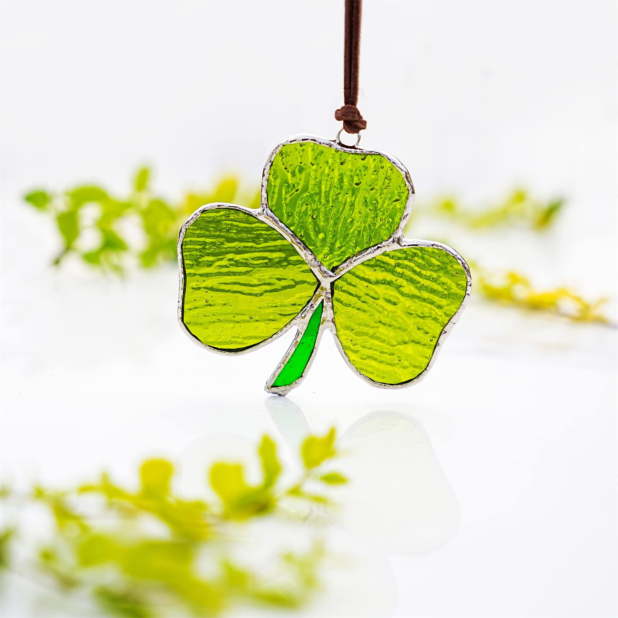 KRISININE Irish suncatcher in a window enhances seasonal decor for celebrations.