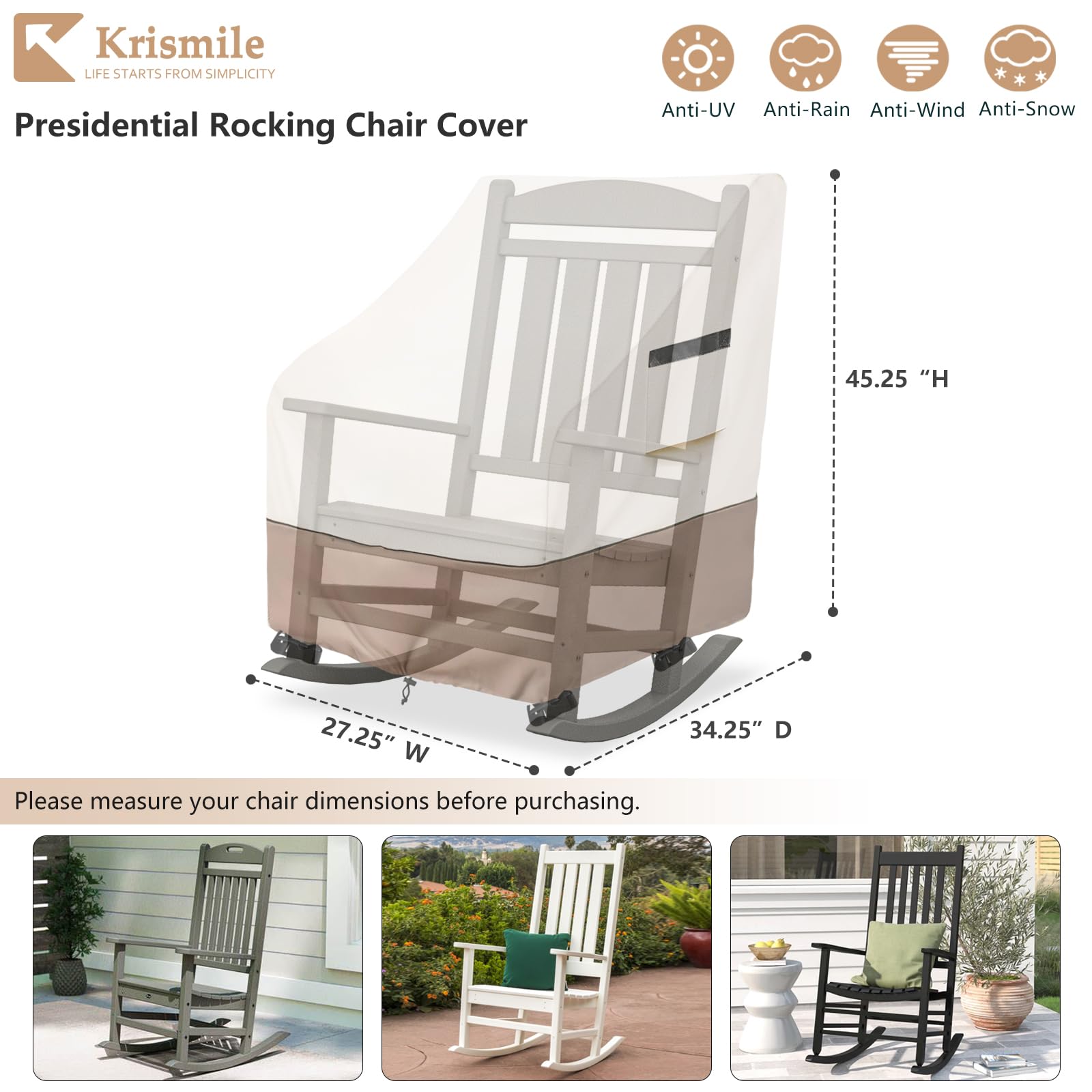 Krismile cover close-up shows durable 600D fabric and waterproof coating for long-lasting protection.