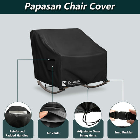 Krismile cover back zippers enable easy fitting for a snug, secure fit on papasan chairs.