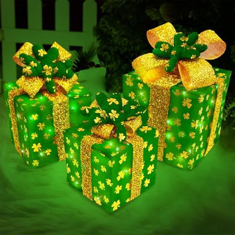 Krissing LED lights create a warm green glow for celebrations.