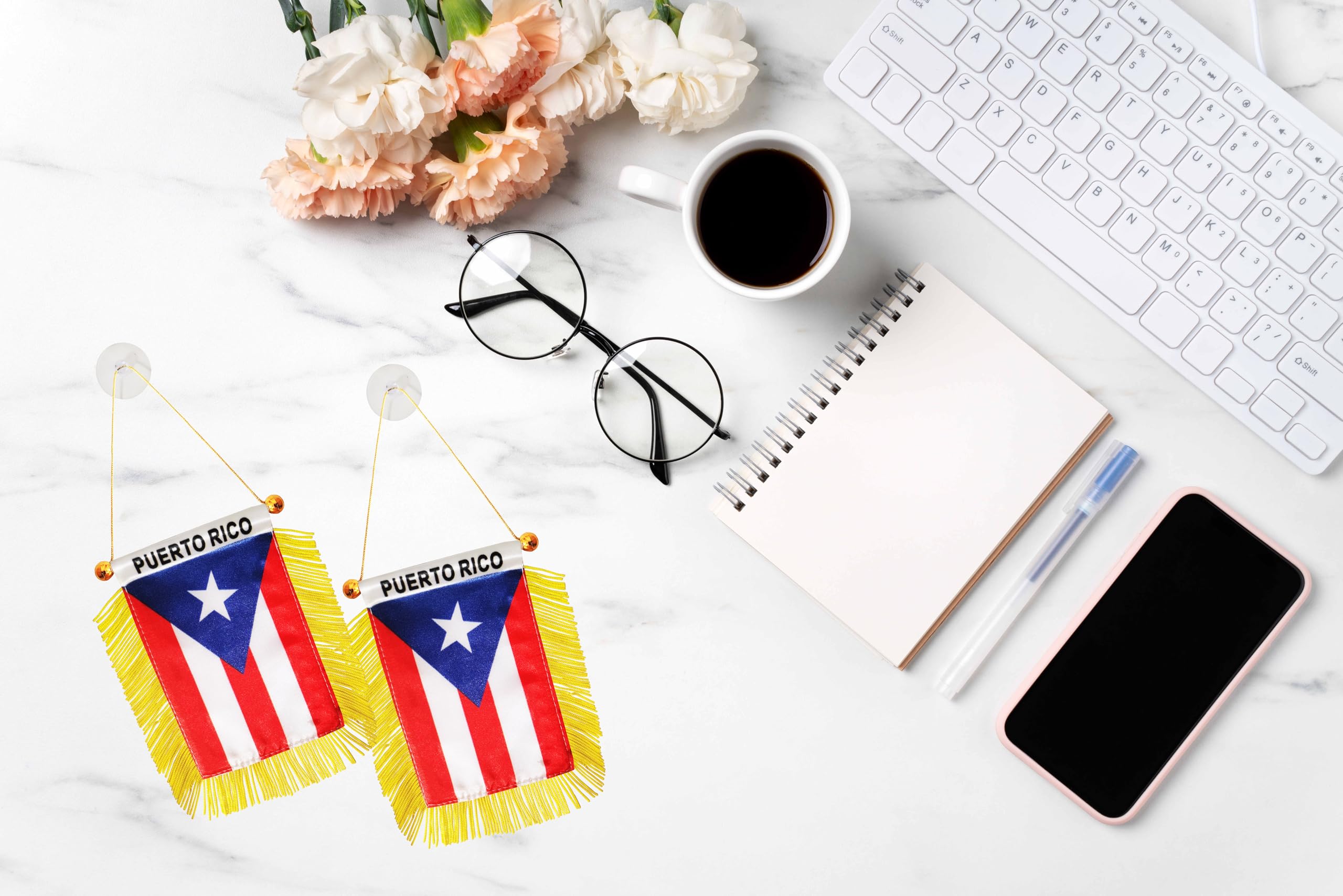 Krmkot two-pack flag set ready for home, office, or vehicle display