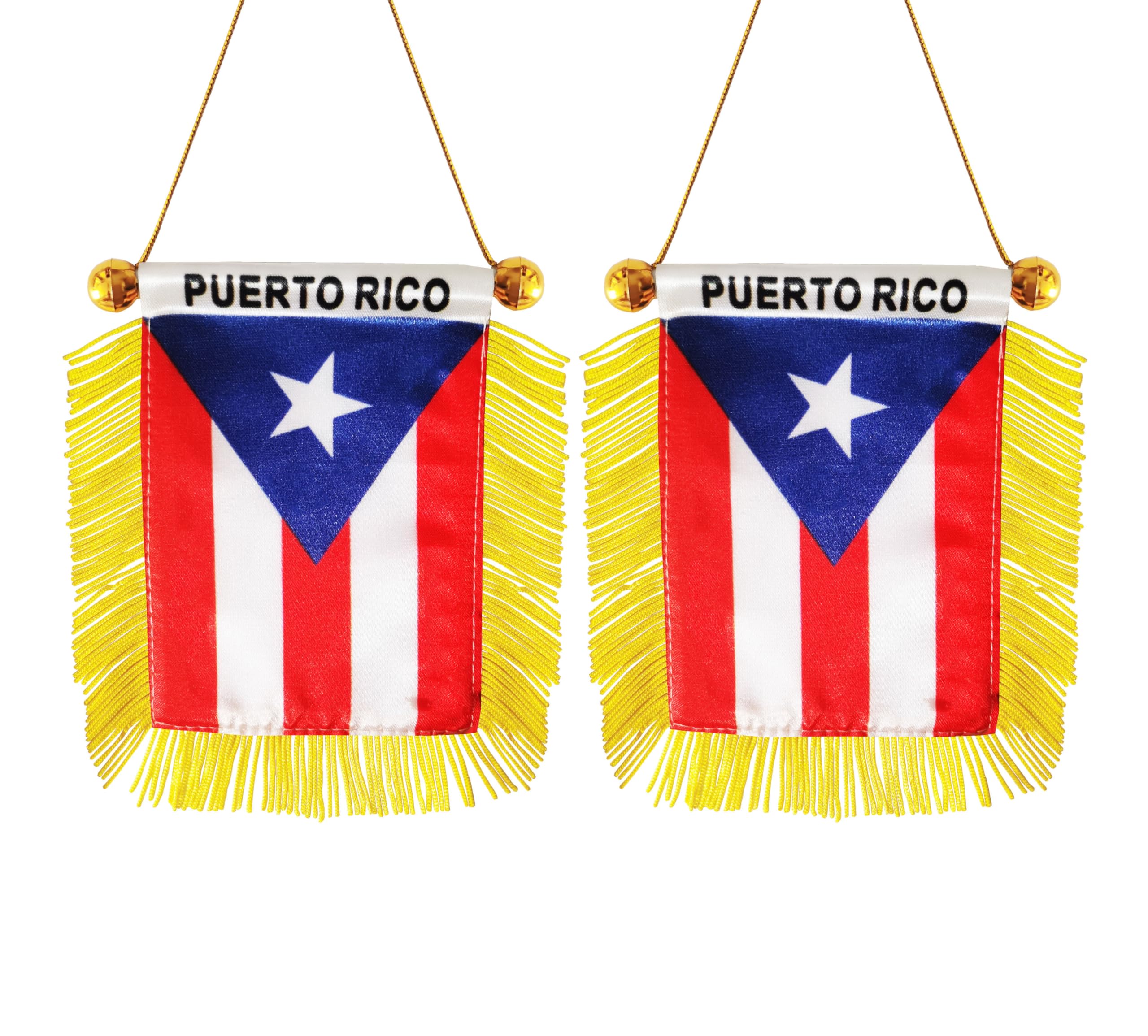 Krmkot Puerto Rico flag mini window hanging with suction cup for easy display