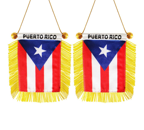 Krmkot Puerto Rico flag mini window hanging with suction cup for easy display