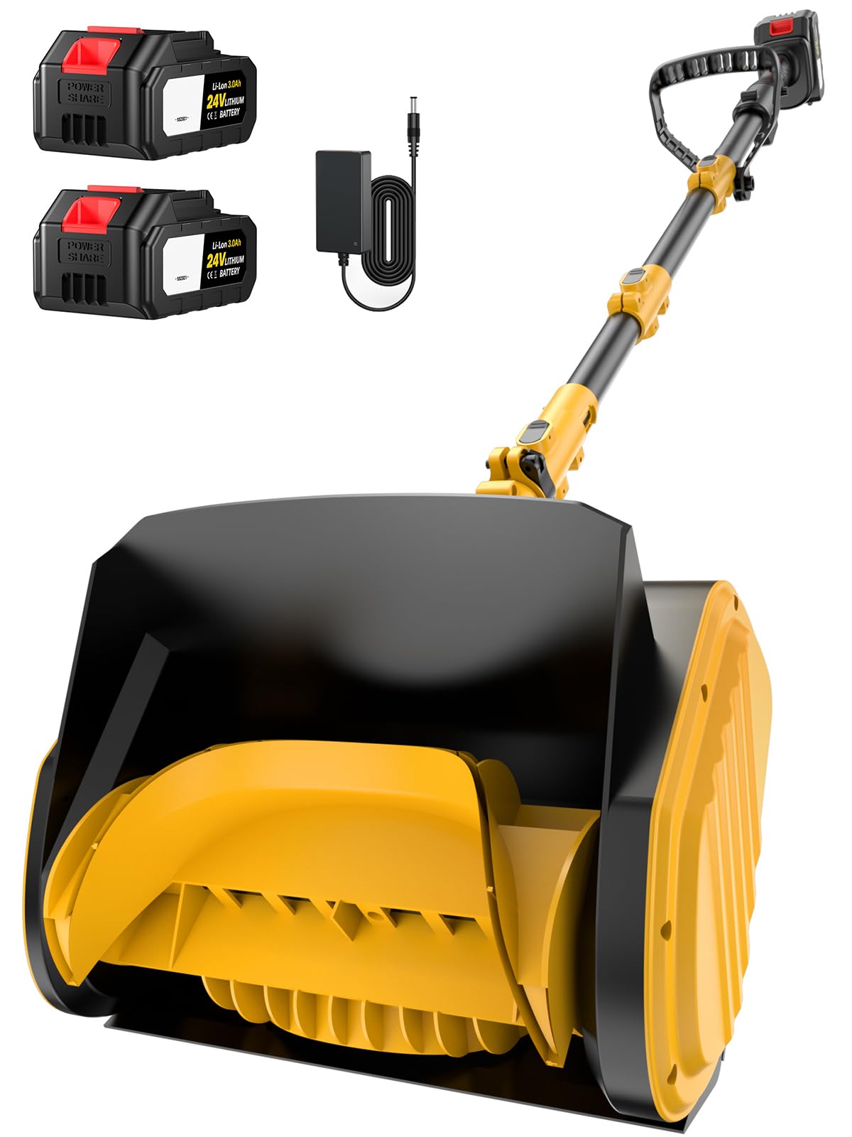 Krmspe Electric Snow Shovel front view showing cordless design for easy snow removal