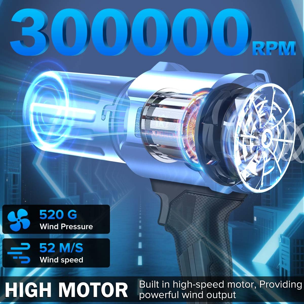 Krodrch leaf blower dual 21V 3000mAh batteries ensure longer outdoor use between charges.