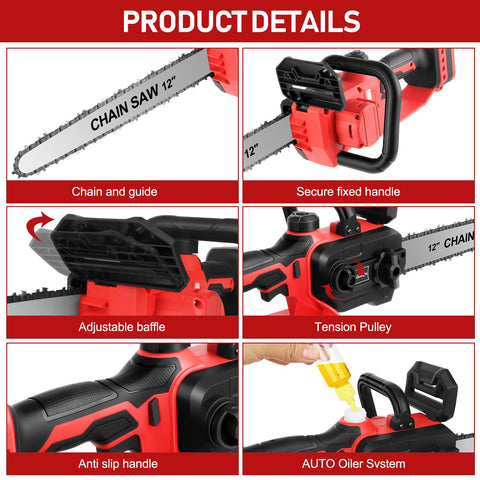 Krodrch Mini Chainsaw brushless motor detail for efficient cutting