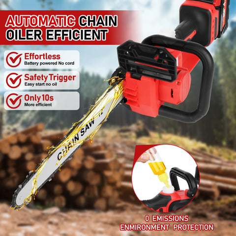 Krodrch Mini Chainsaw side view ideal for tight-space branch cleanup