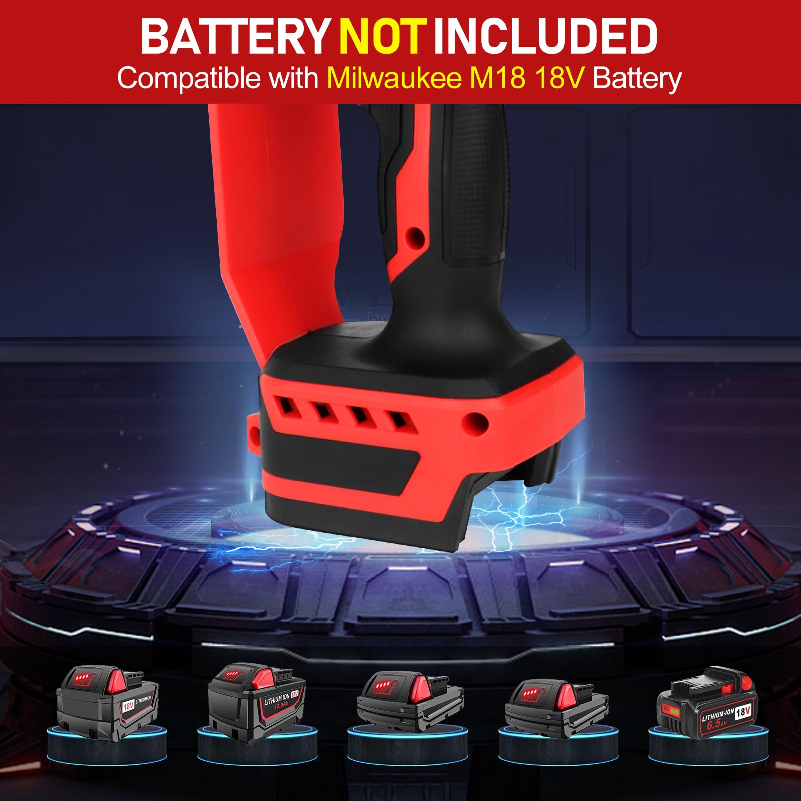 Krodrch Mini Chainsaw tool-only image noting battery not included