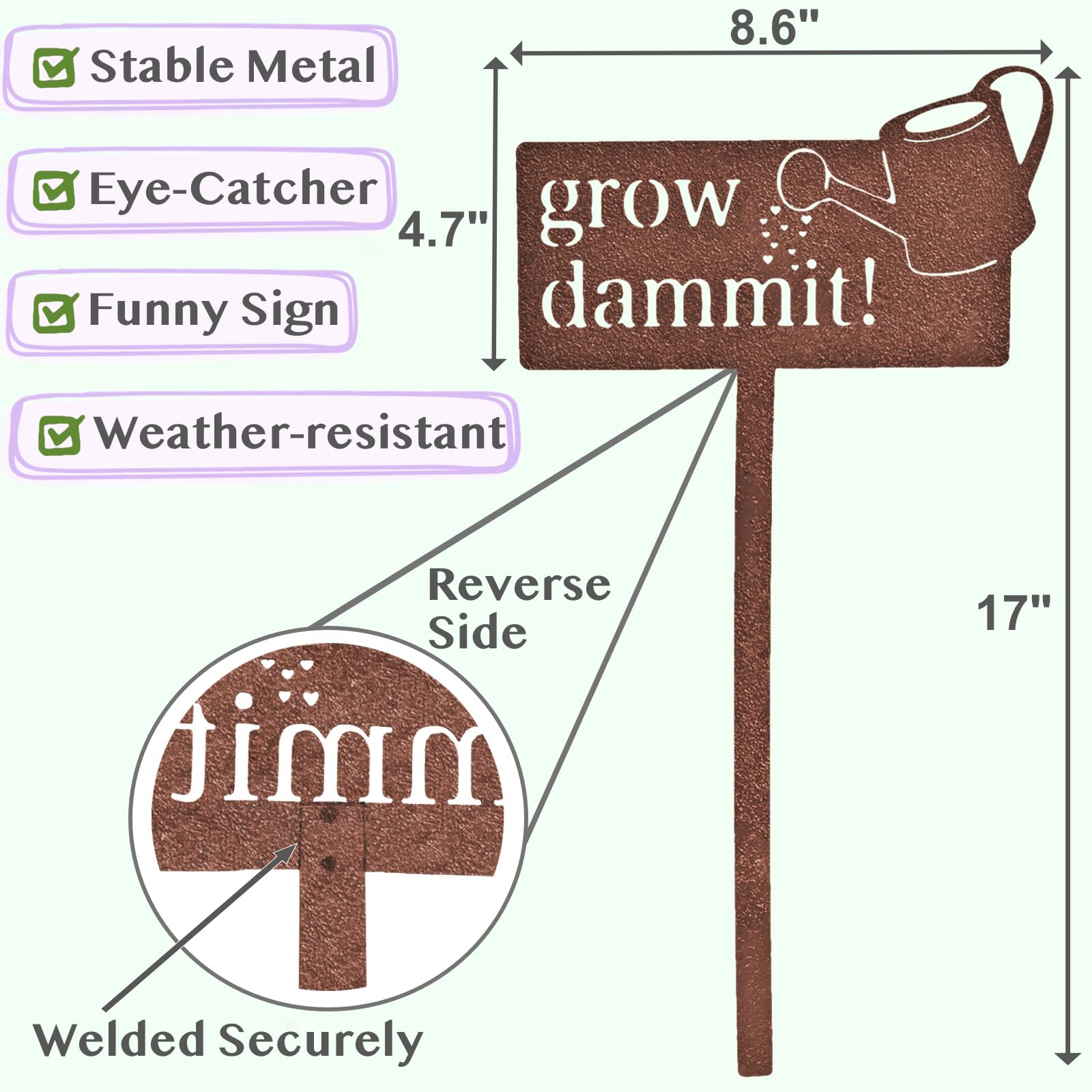 KRONLY decorative stake placed in a pot creates a whimsical focal point.