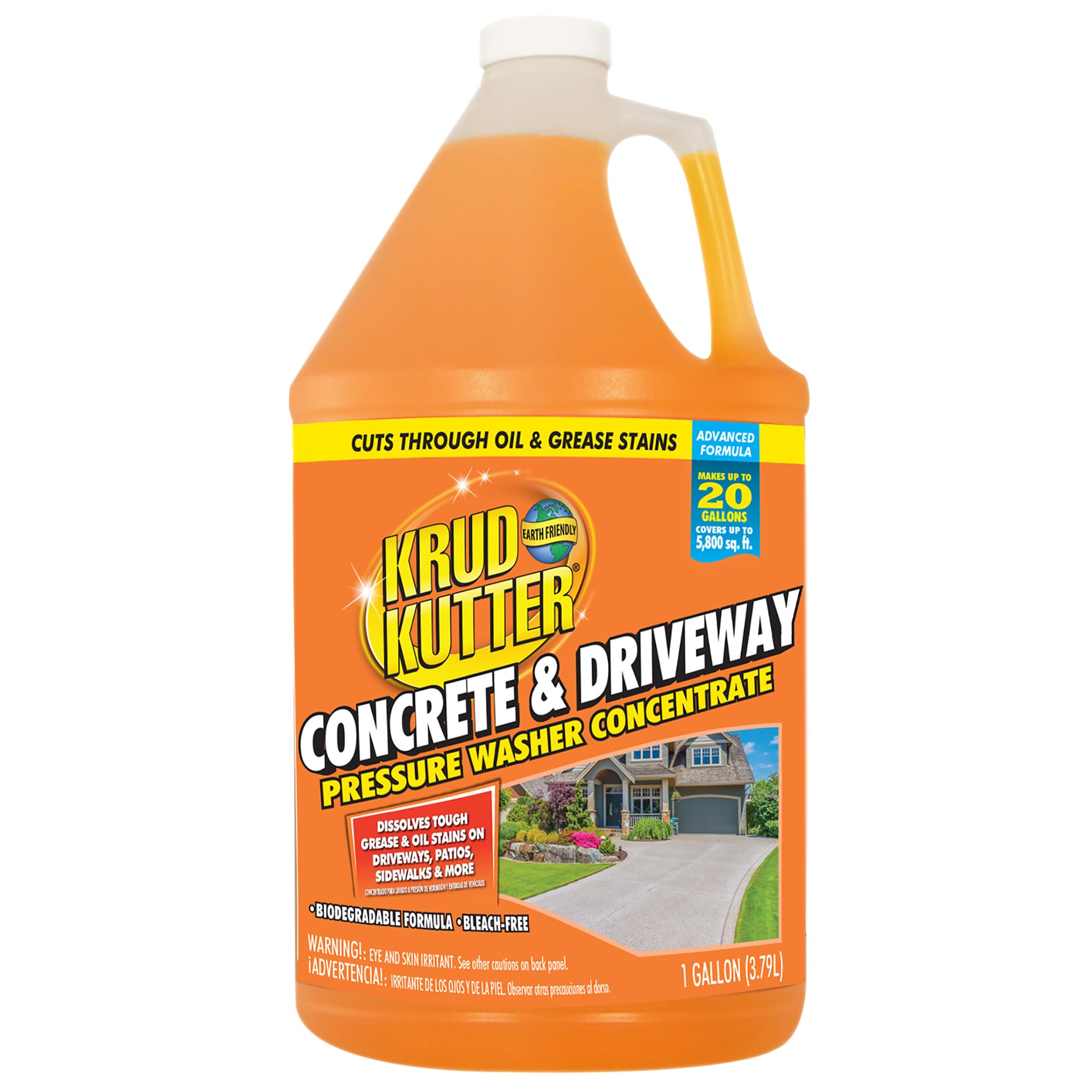 Krud Kutter Concrete and Driveway Advanced Formula Concentrate bottle for tackling tough driveway stains