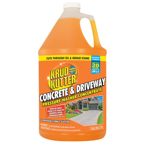 Krud Kutter Concrete and Driveway Advanced Formula Concentrate bottle for tackling tough driveway stains