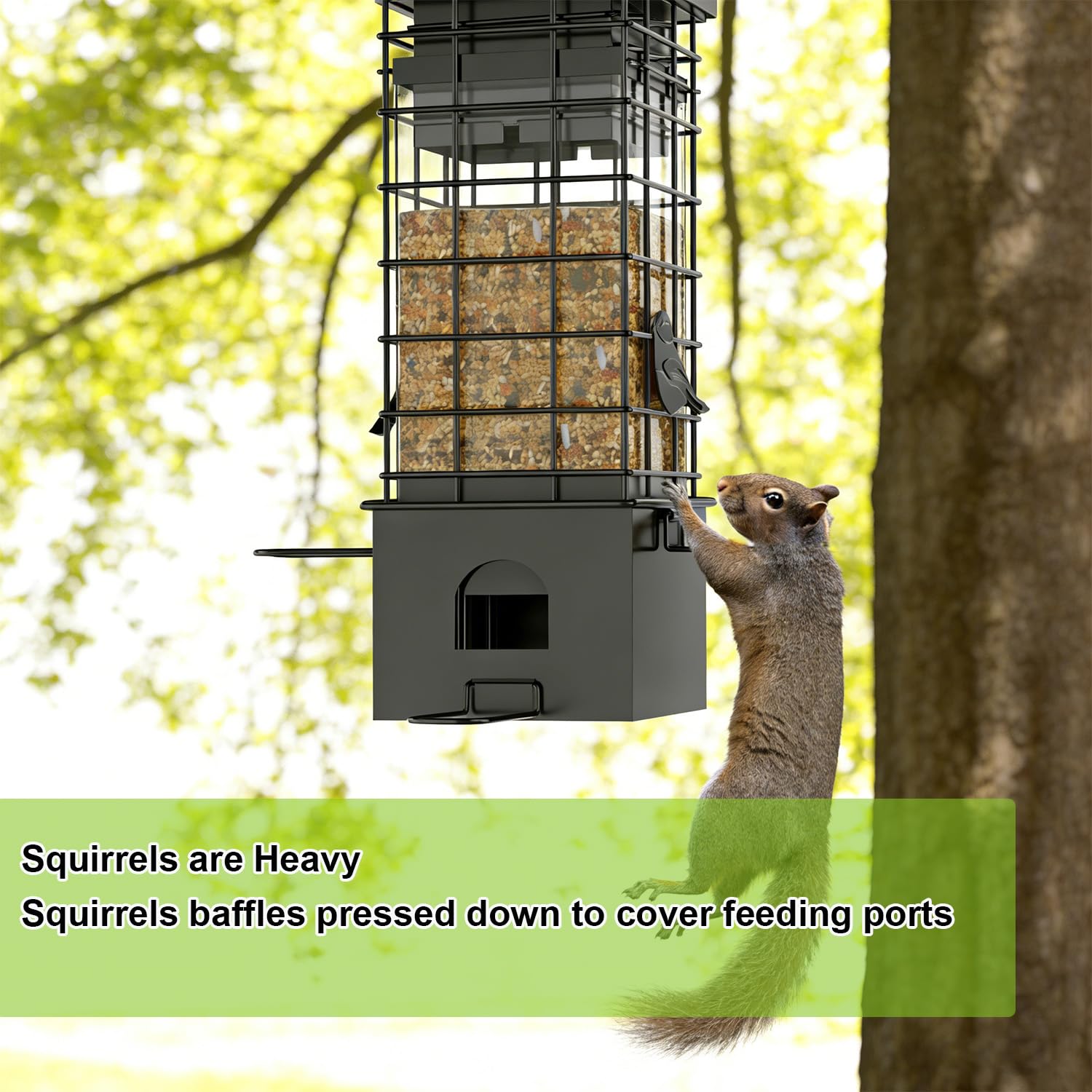KRUOO weather-resistant metal feeder withstands snow and rain for year-round use