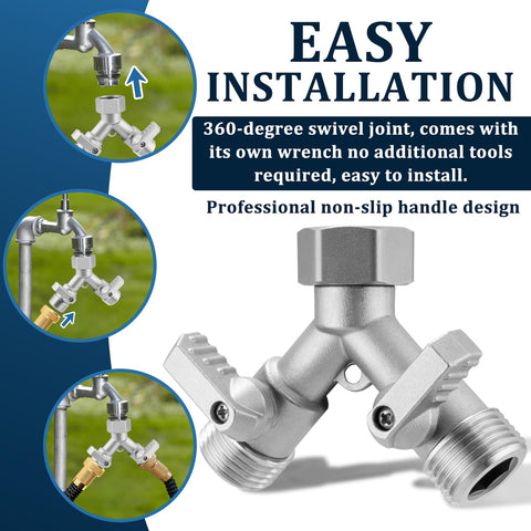 Kruuvax drinking-water safe splitter for safe outdoor use.