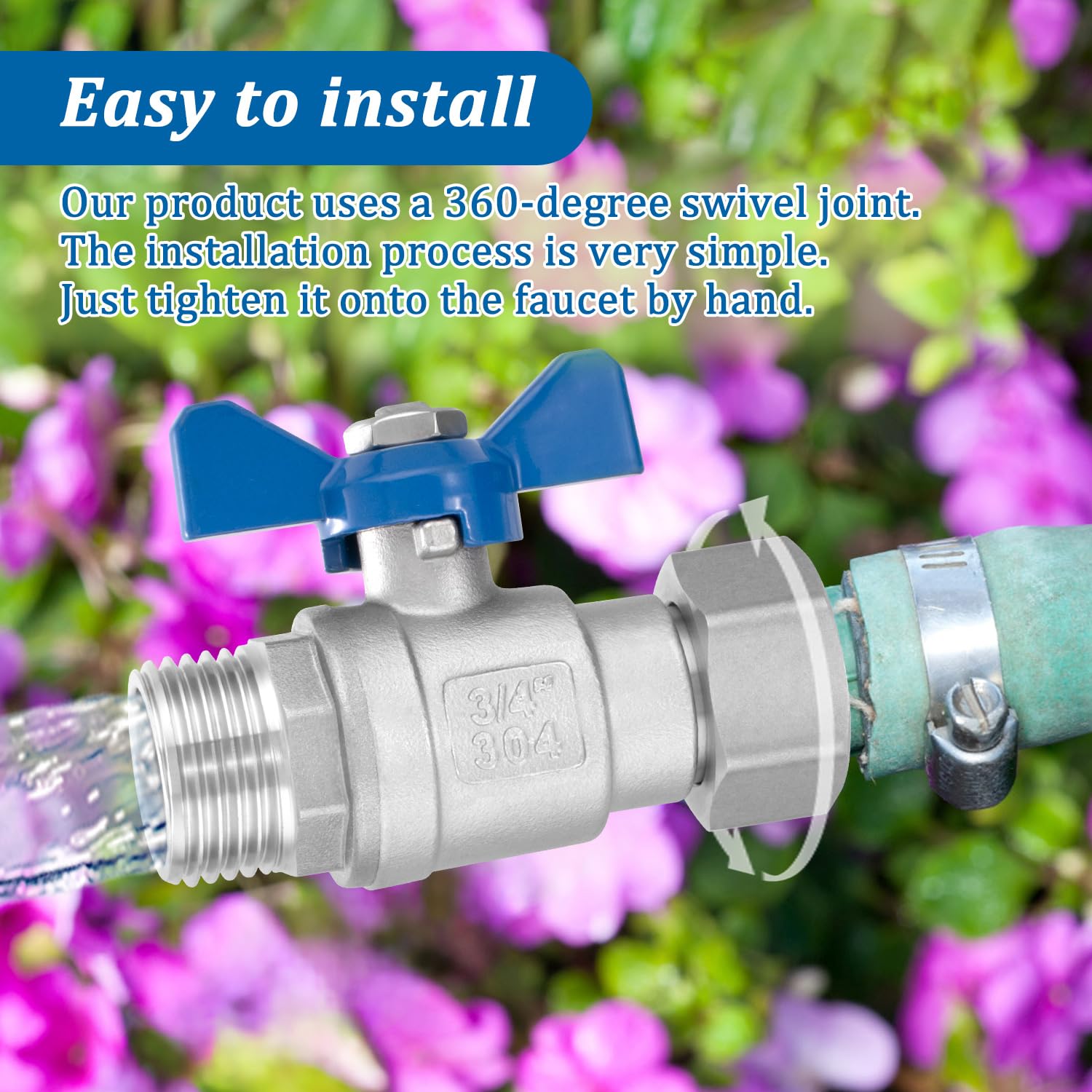 Kruuvax durable lead-free stainless steel construction resists corrosion in harsh outdoor conditions.