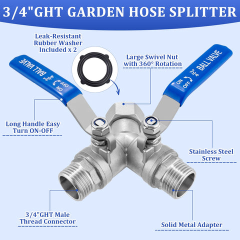 Kruuvax ergonomic blue-handled splitter for easy grip and precise flow control.
