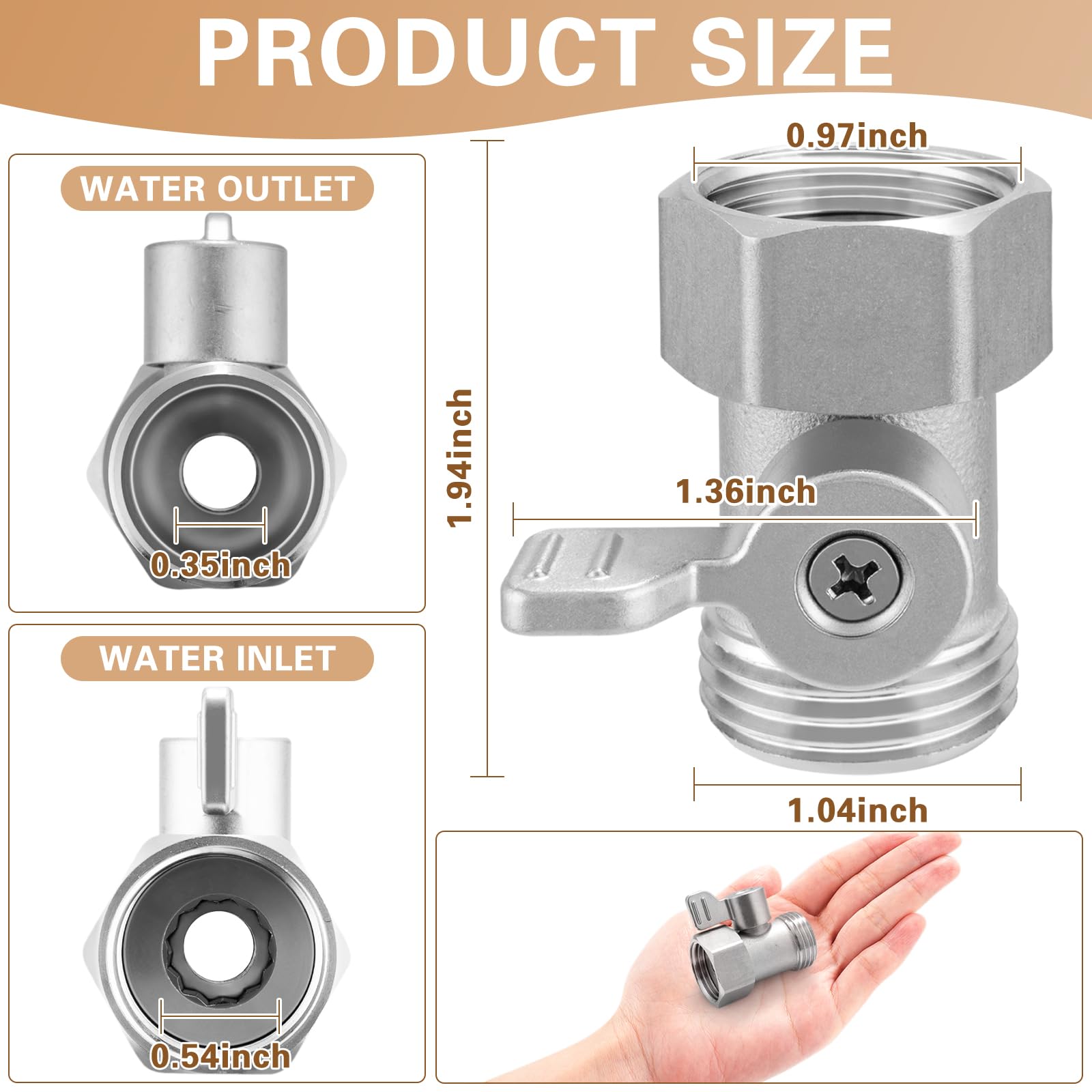 Kruuvax 304 stainless steel valve highlighting the extended handle for comfortable grip during watering.