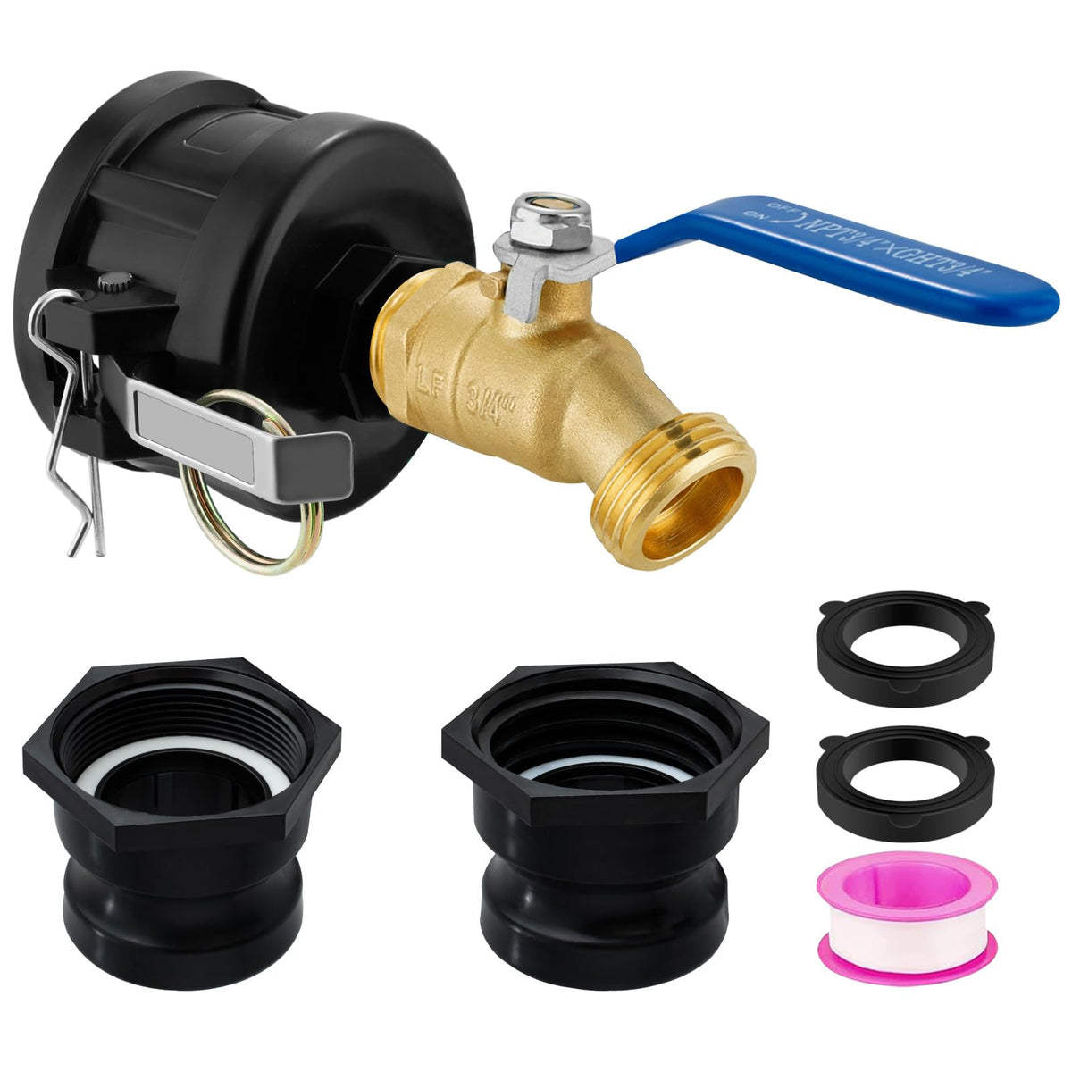 Kruuvax IBC tote adapter with 2-inch camlock for easy water transfer