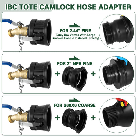2-inch coarse-thread adapter ensures versatile IBC compatibility