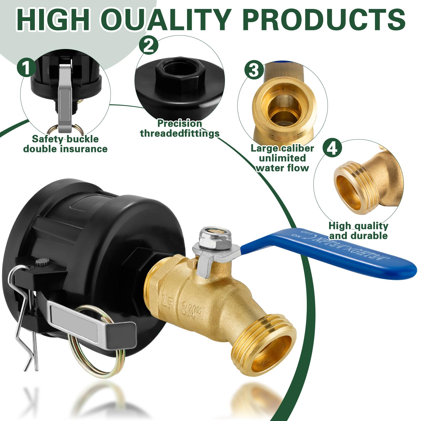 Brass spigot on Kruuvax adapter delivers durable, steady garden hose flow