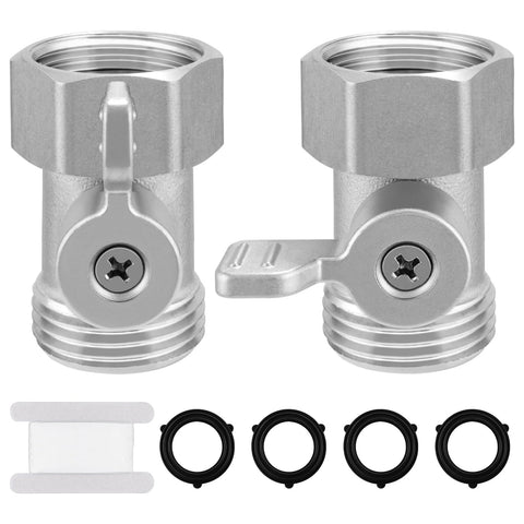 Kruuvax lead-free stainless steel garden hose valve shown with an extended handle for easy control.