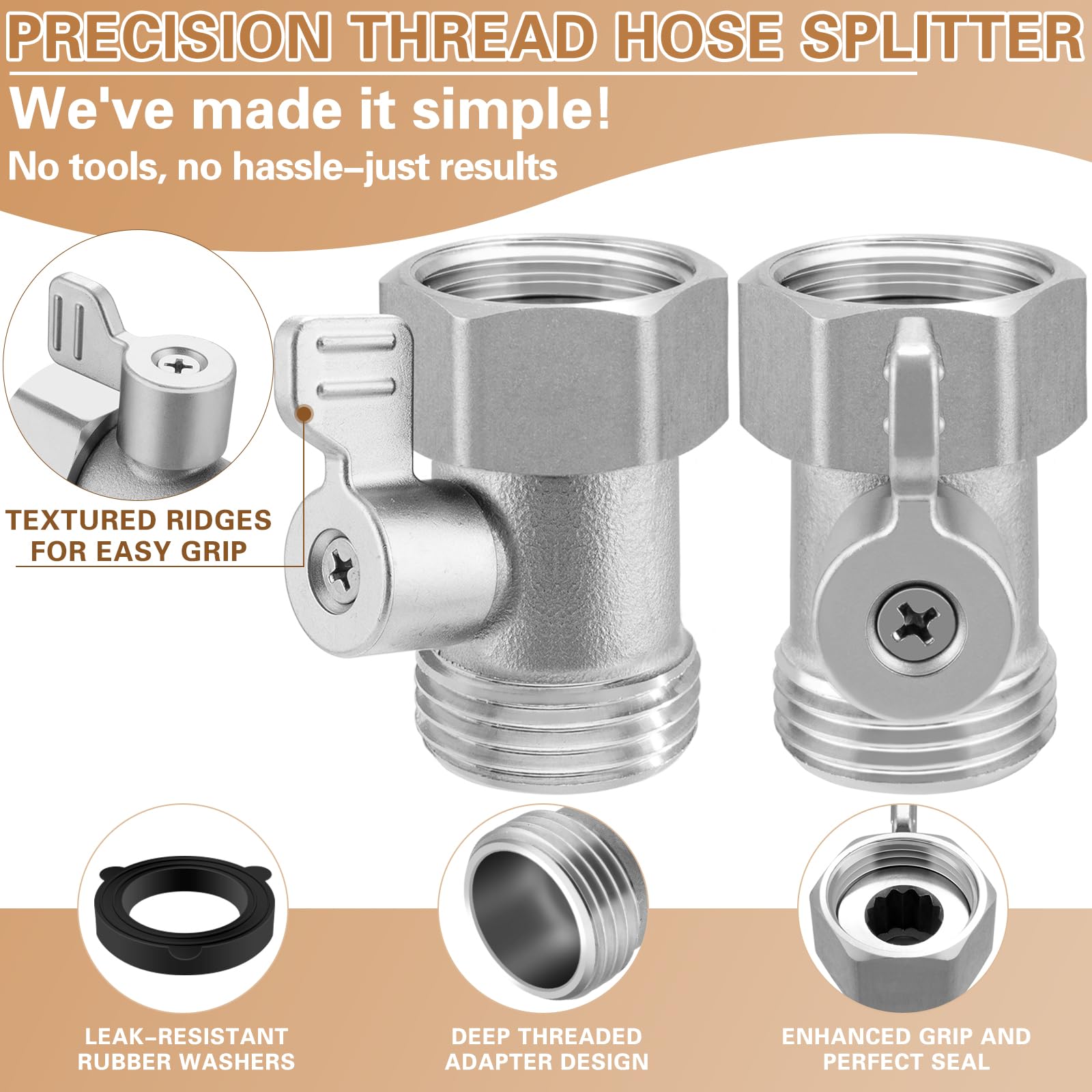 Kruuvax lightweight stainless valve suited for garden watering and quick shutoffs.