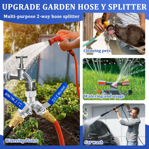 Kruuvax ideal for dual-outlet watering with sprinklers or hoses.