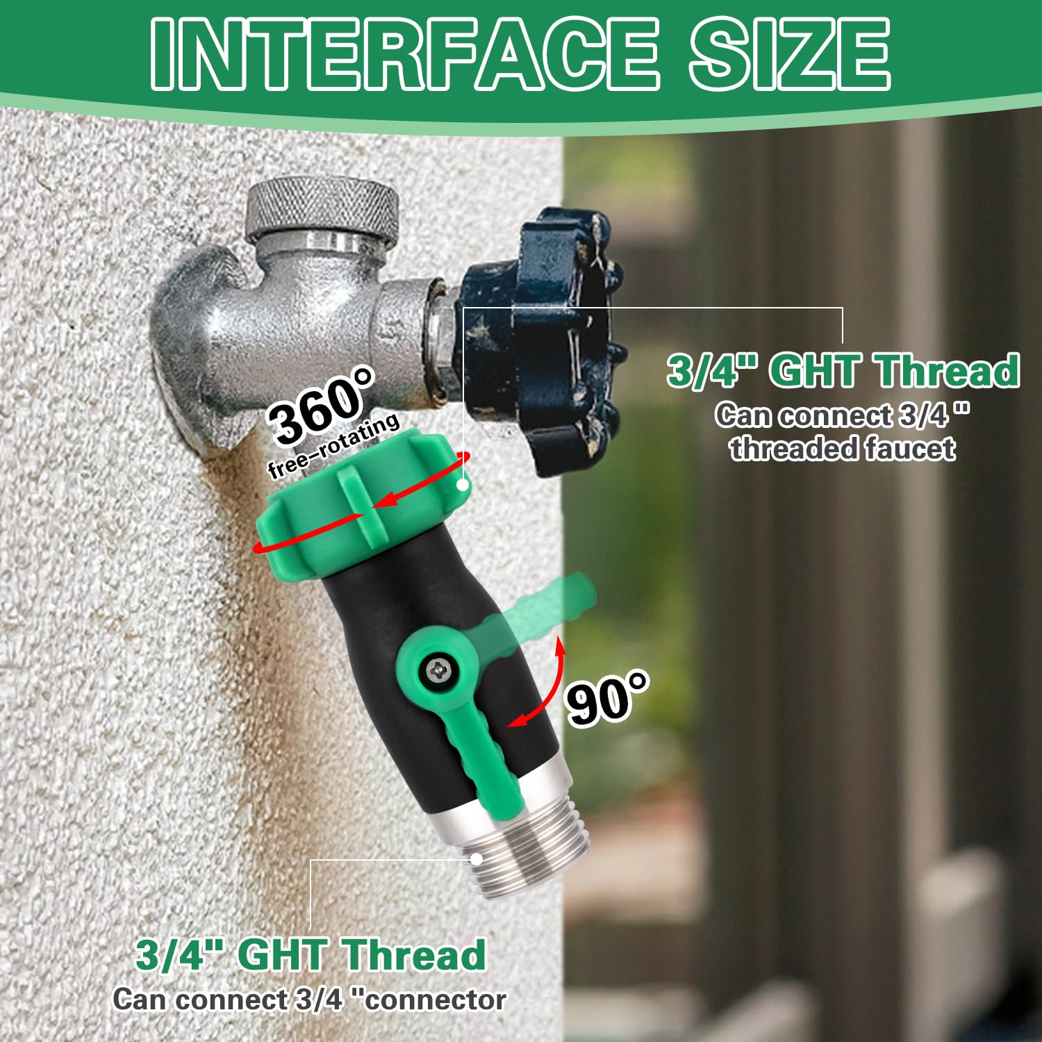 Kruuvax universal 3/4-inch GHT threads seal with standard hoses.
