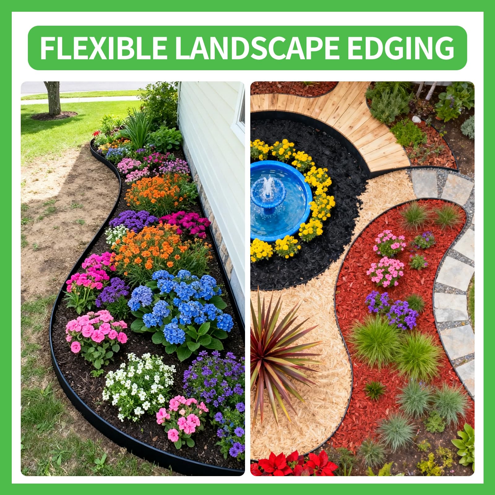 Kryonix edging blocks weeds and keeps mulch in place.