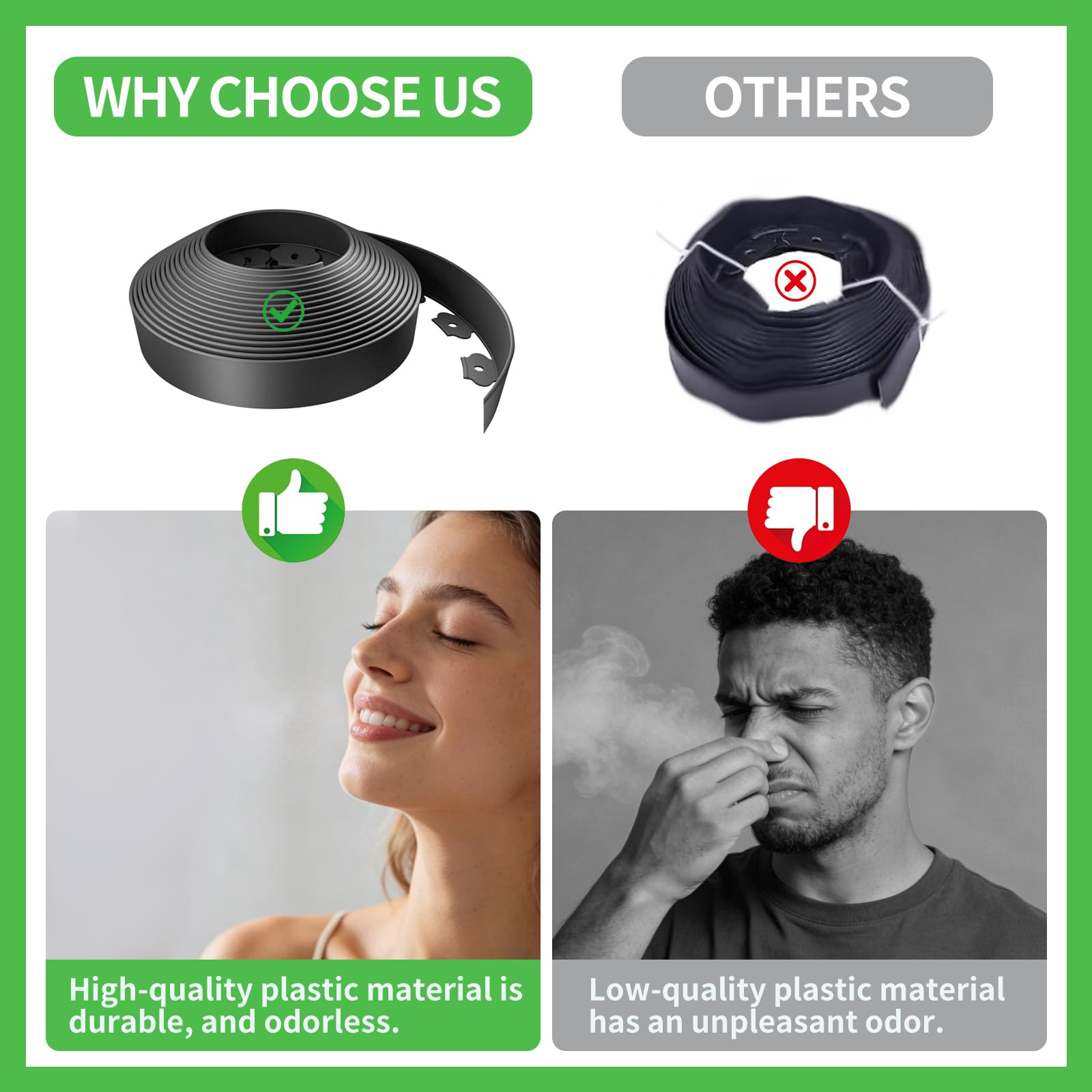 Kryonix flexible plastic edging cuts to fit curves and shapes.