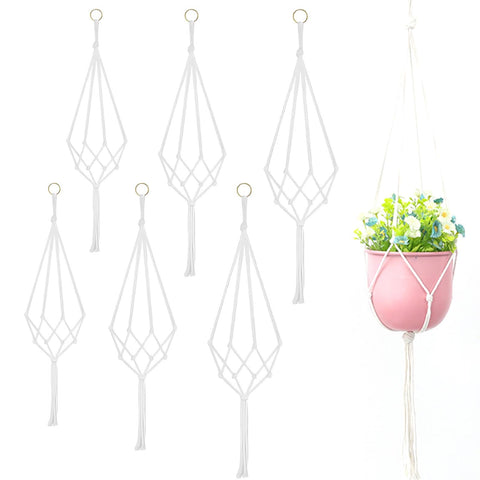 Kryslanix macrame hanging planter 60cm tassel design adds earthy texture to your space.