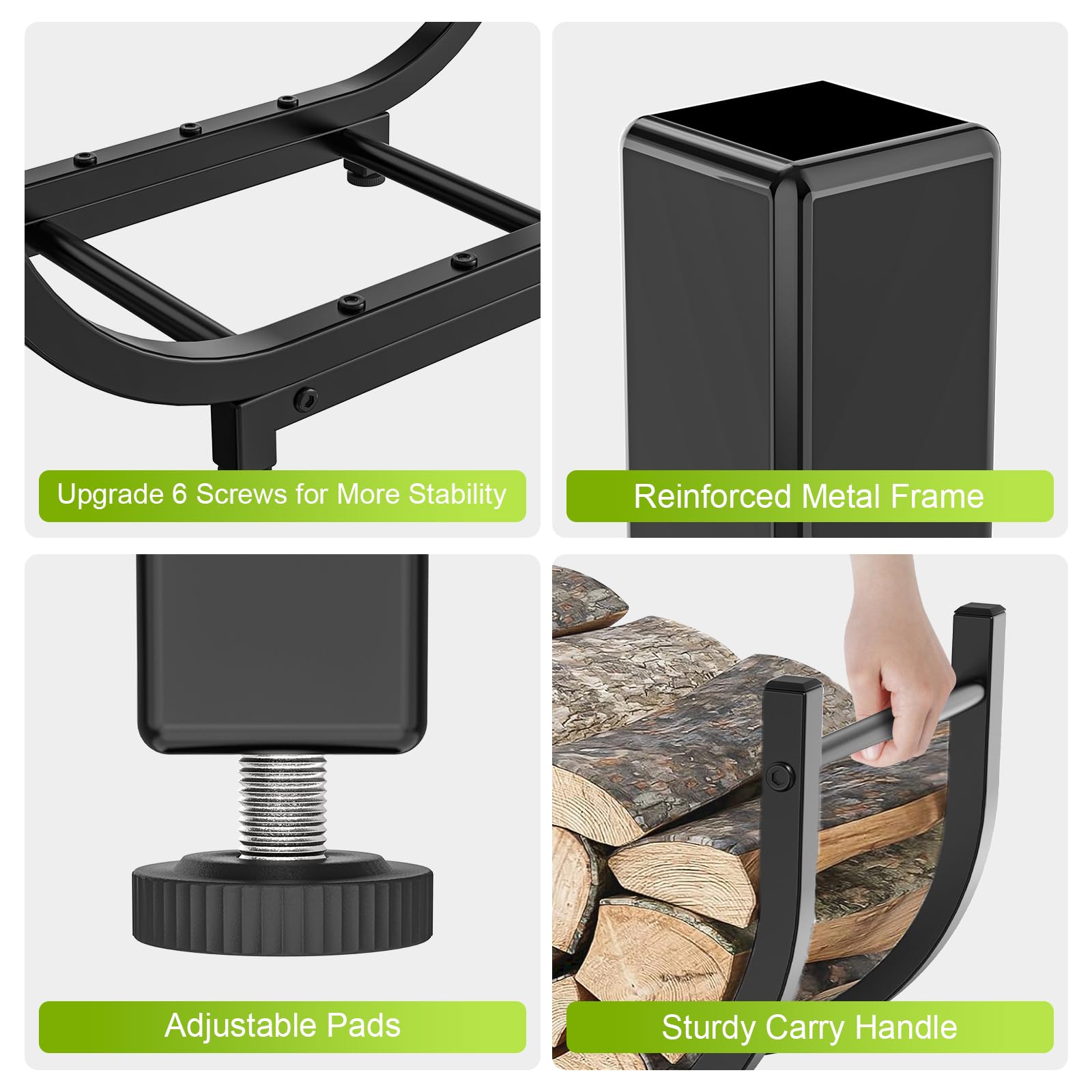 KRZKRZ firewood rack assembly-step shows simple setup for quick use.