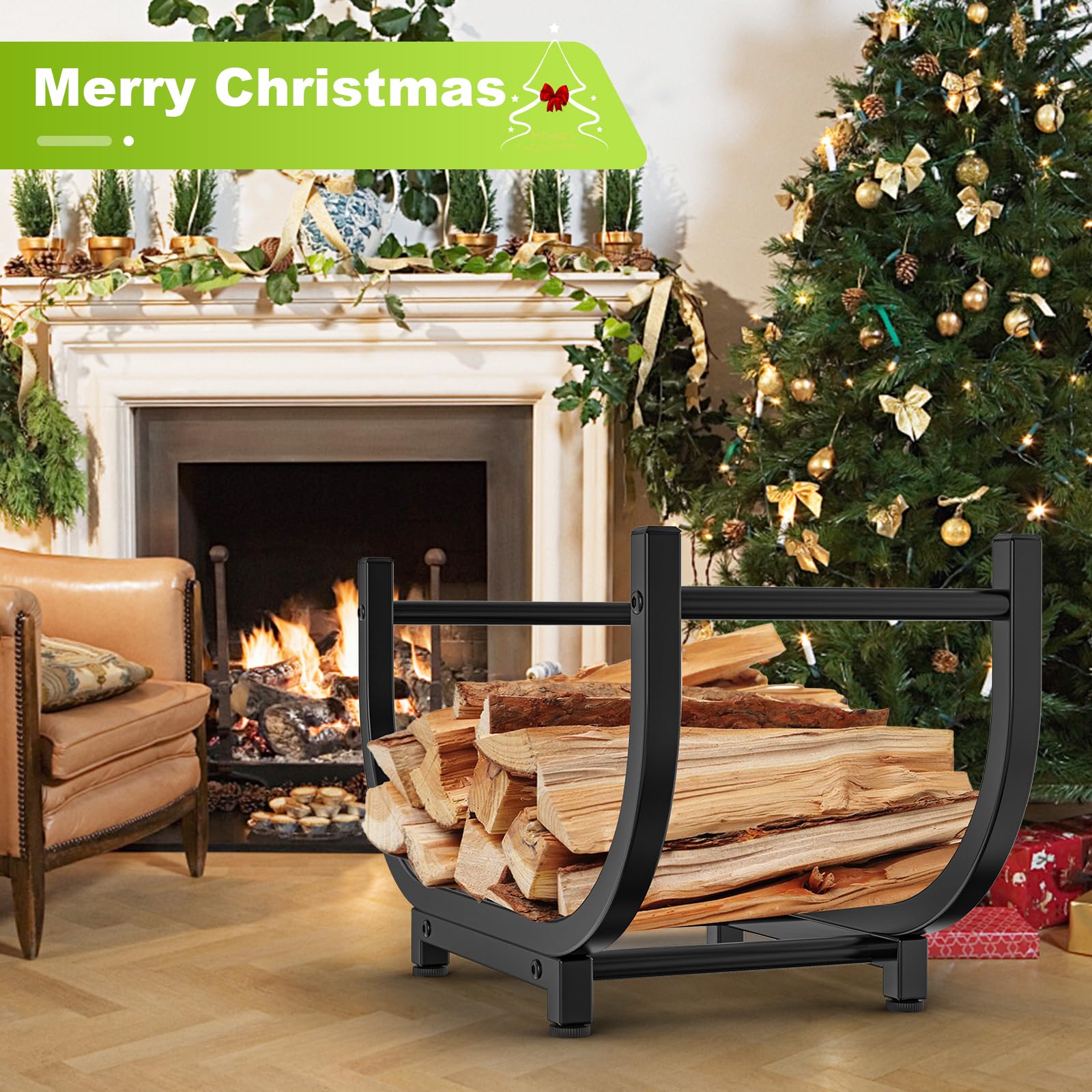 KRZKRZ firewood rack handles provide easy movement for rearranging wood.