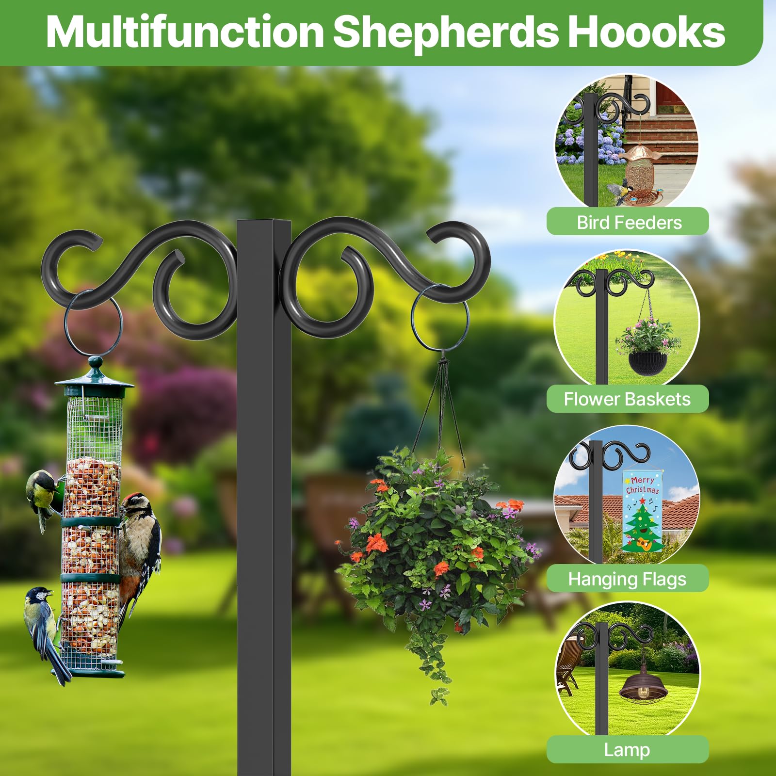 KRZKRZ dual-side-hooks hose stand organizes hoses and accessories for quick access.