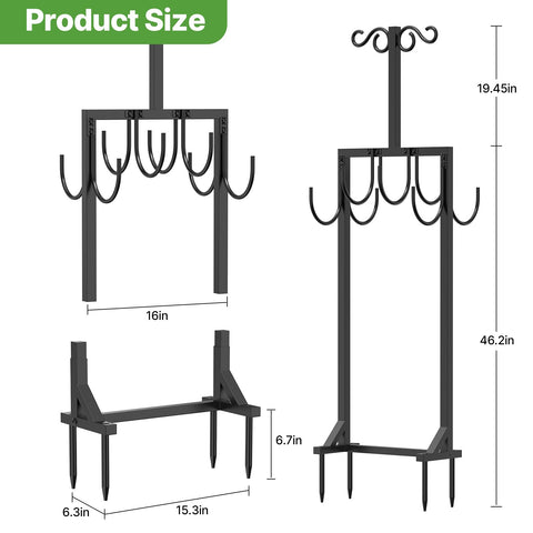 KRZKRZ stable 8-inch base provides solid support for hose storage.