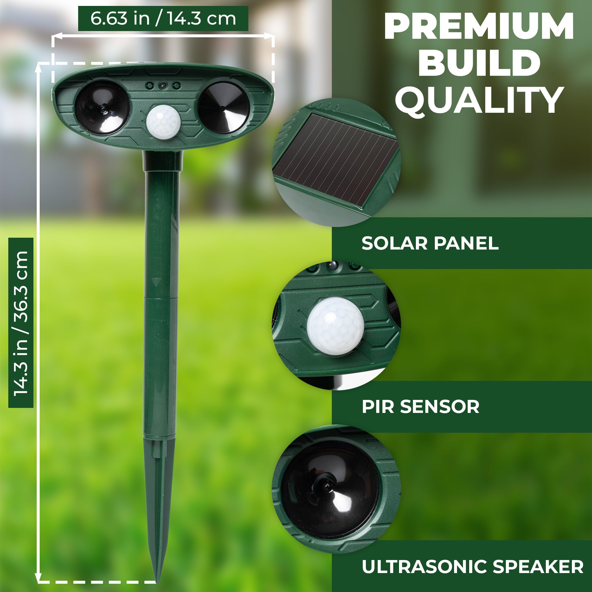 KS SHOP Solar powered deterrent operating in a sunny yard