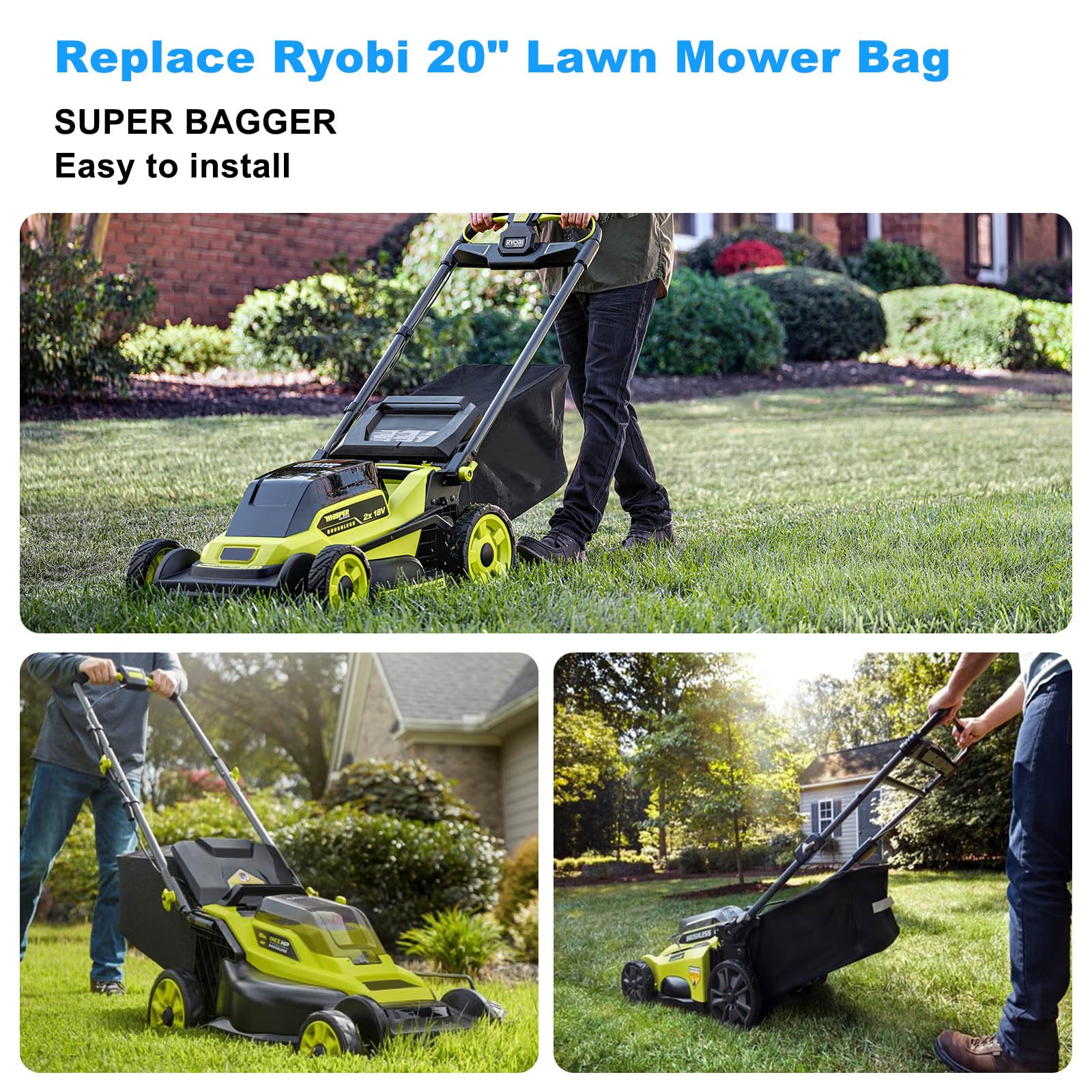 Kscjdg durable grass bag for efficient clippings collection.