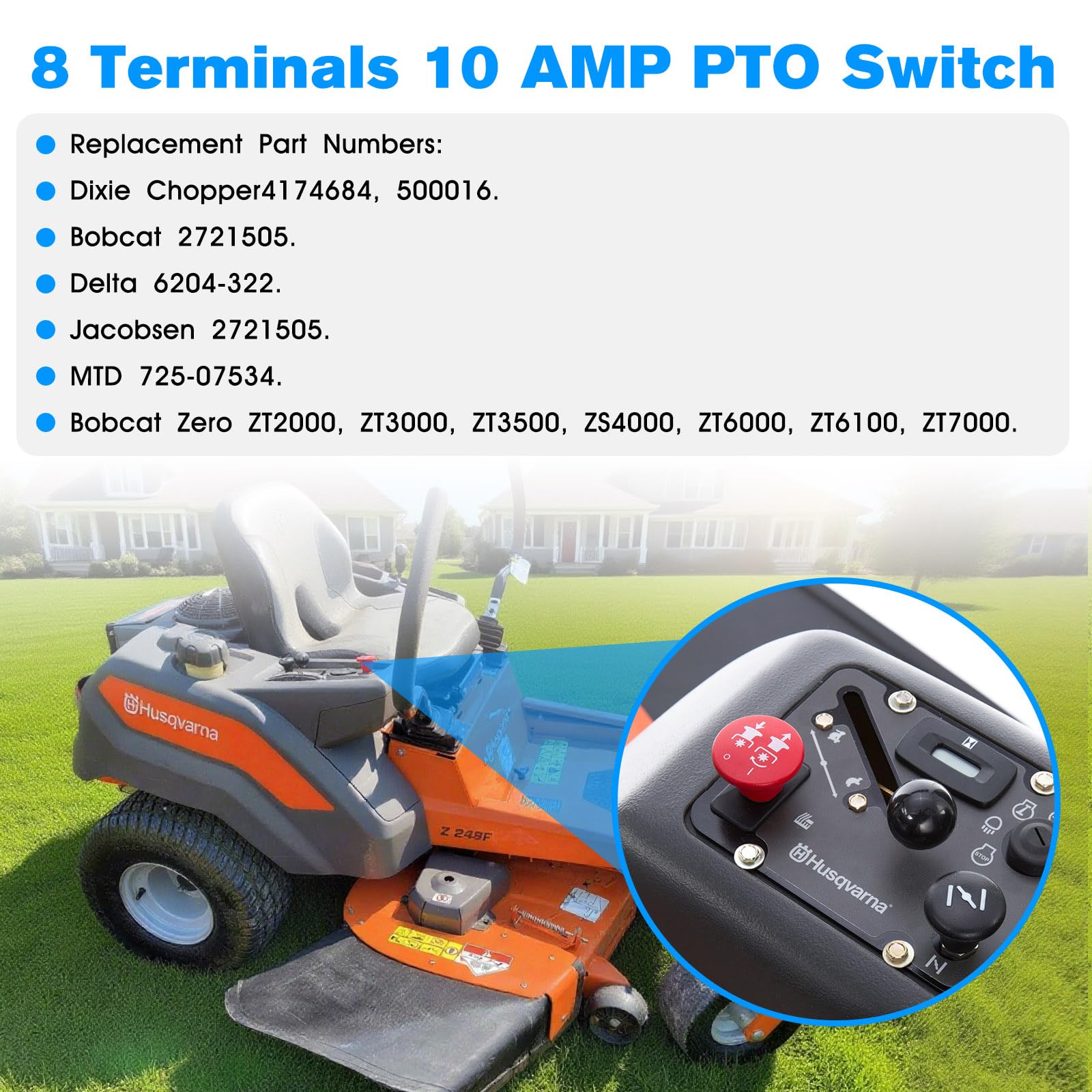 Kscjdg Husqvarna-compatible PTO switch provides dependable operation.