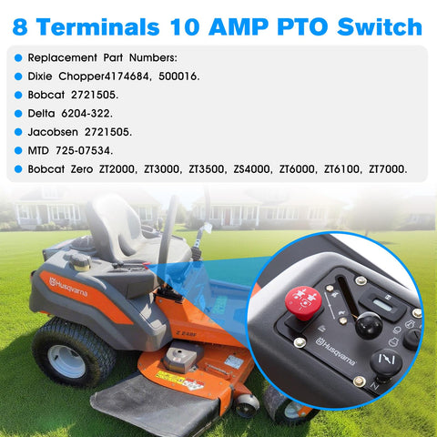 Kscjdg Husqvarna-compatible PTO switch provides dependable operation.
