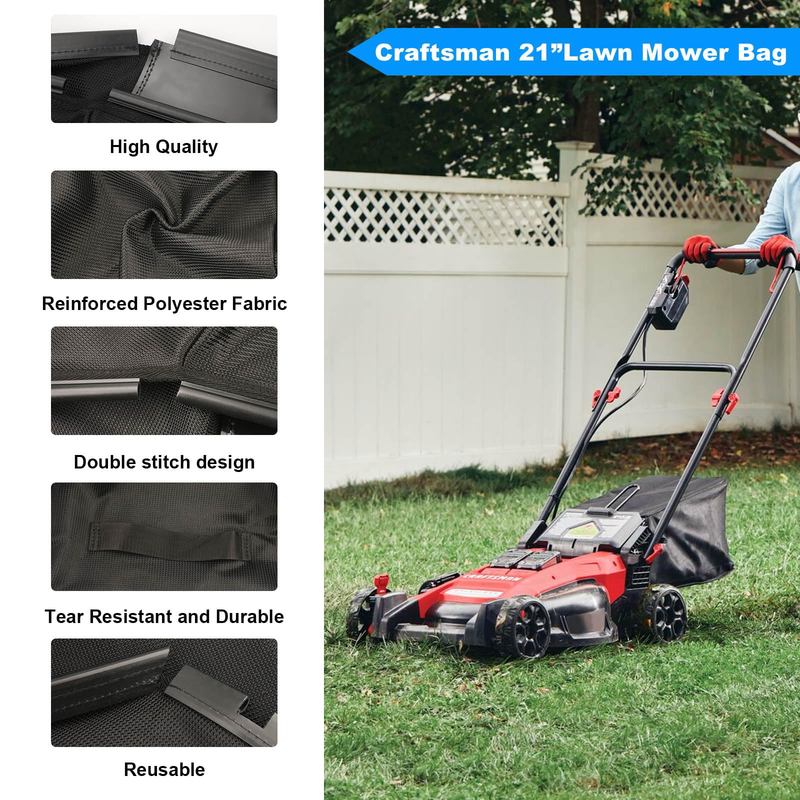 Kscjdg bag is lightweight for simple storage after mowing
