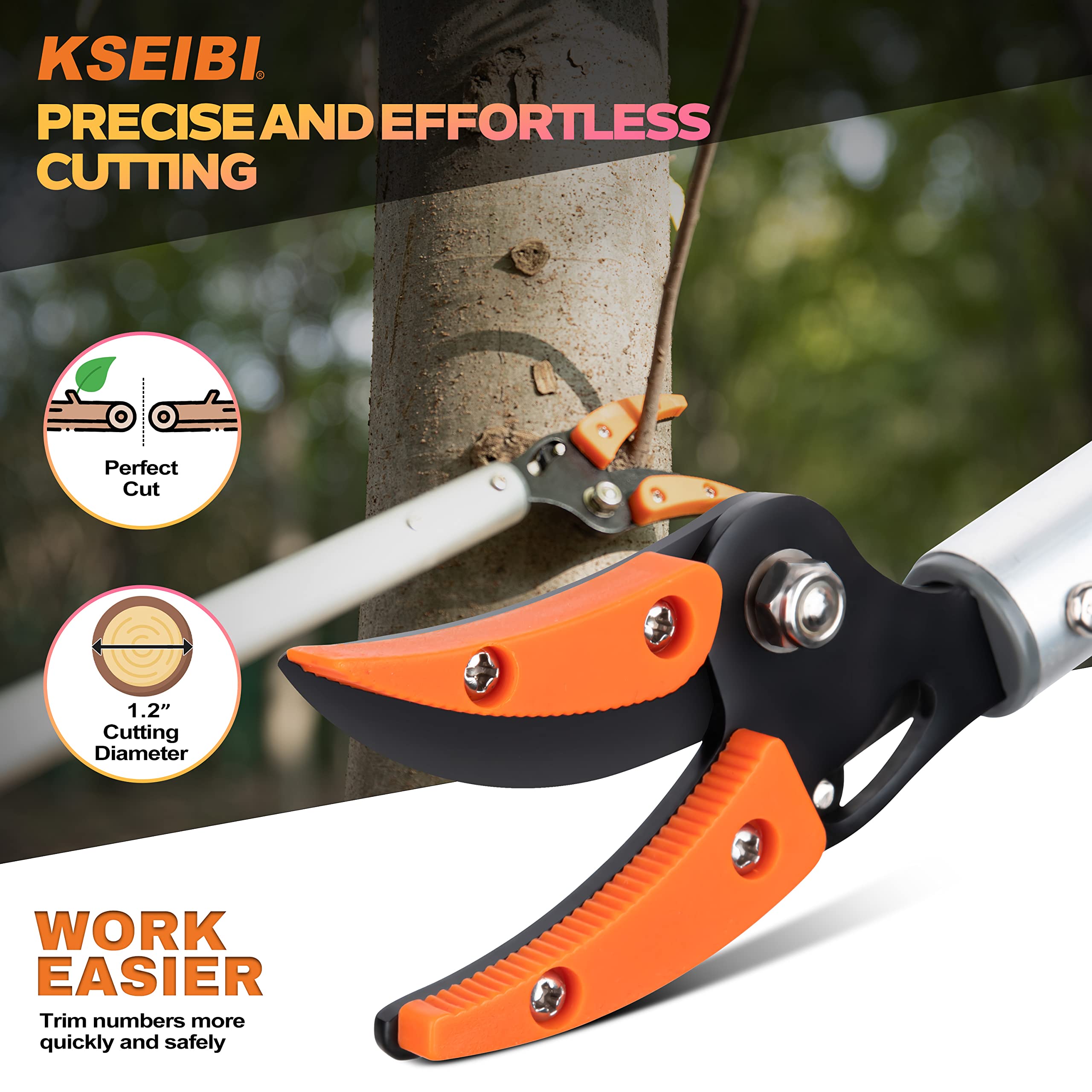 KSEIBI 143010 Revolving Arm feature allows angle adjustments for tight spots.
