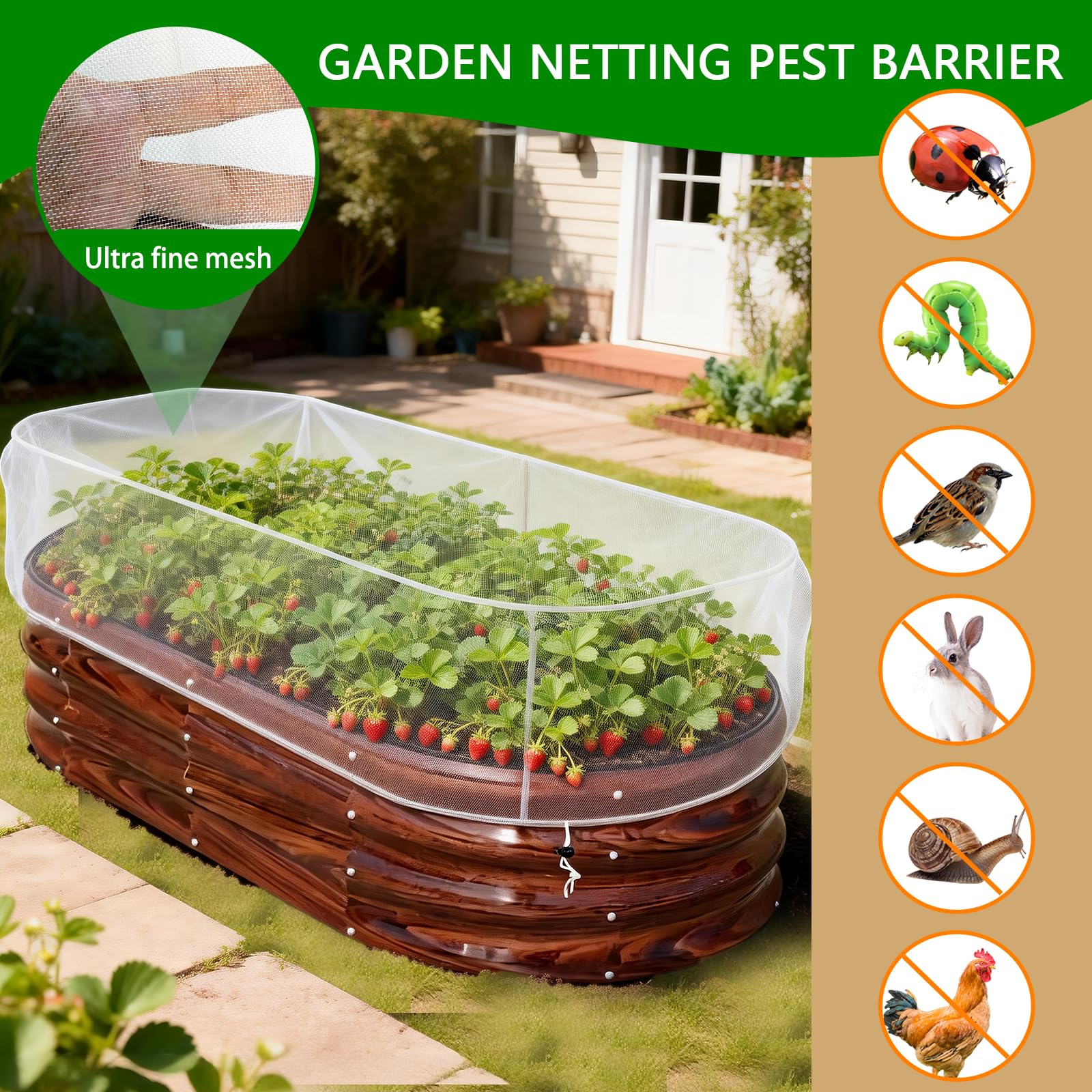 KSFTWUSOL ultra-fine mesh 0.04 inch lets sun and rain reach plants